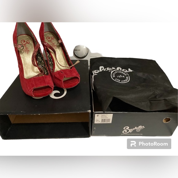 Seychelles red suede heels w/ open toe. New in box. See details. - Picture 5 of 7